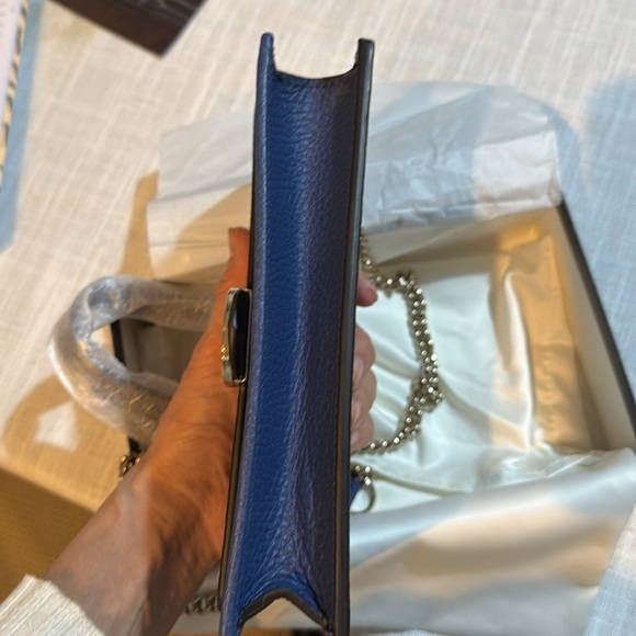 Gucci GG Interlocking Caspian Blue Leather Crossbody WOC Wallet on a Chain Bag - Picture 5 of 8